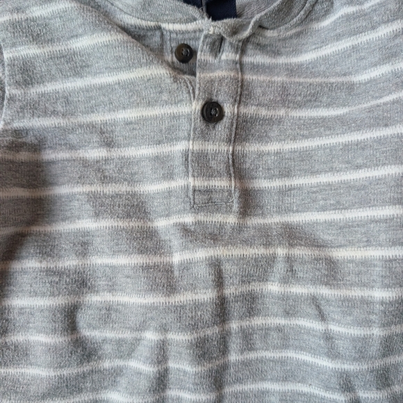 Janie and Jack Gray Striped Henley and Blue Quilted Top Bundle Size 18-24 Months - Picture 4 of 4